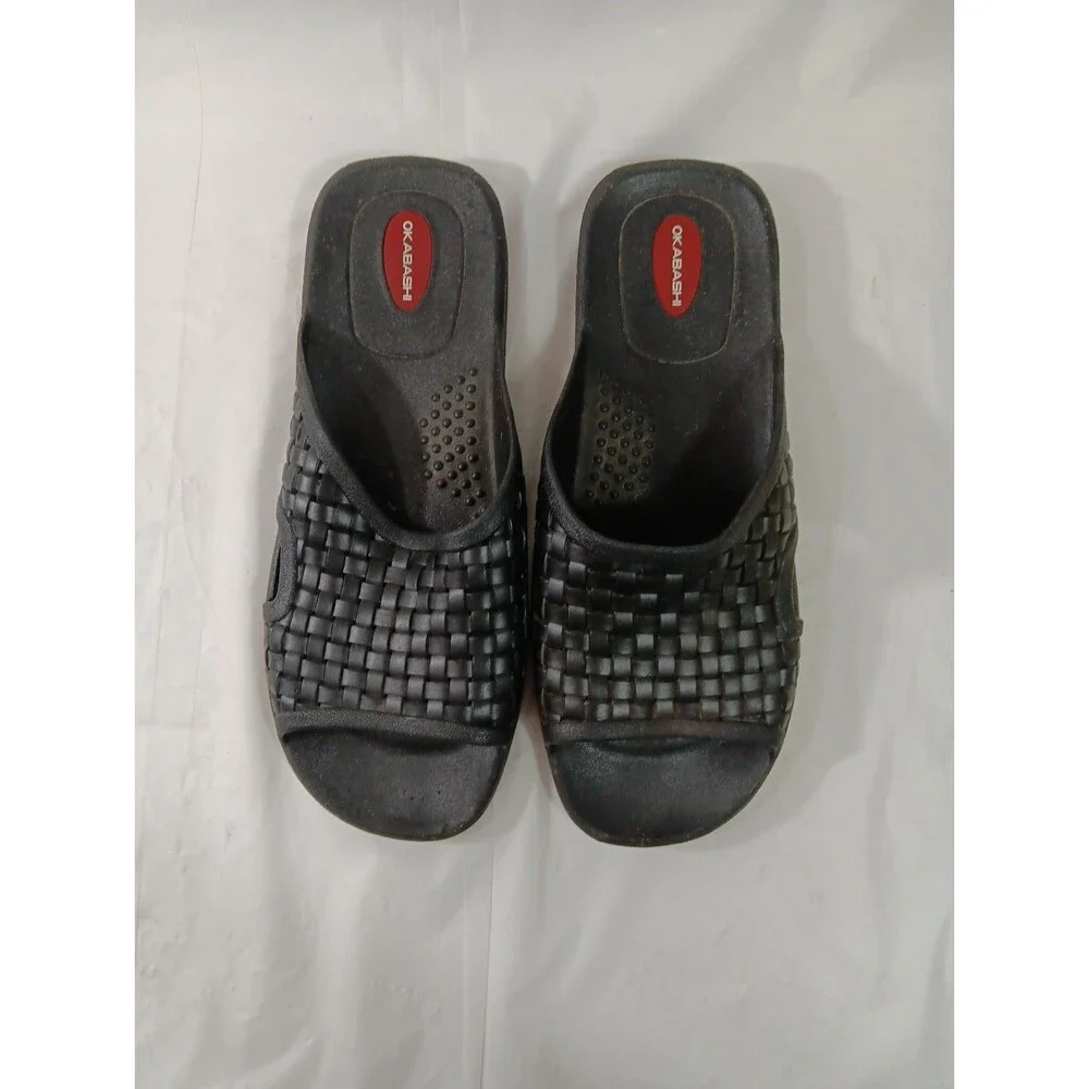 Okabash Men's Size XL (10.5-11.5) Slip on Sandals Black